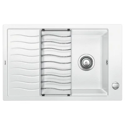 PRONTA CONSEGNA - Blanco | Lavello una vasca con gocciolatoio ELON XL 6 S 1518739 finitura bianco da 78x50 cm - Sopratop