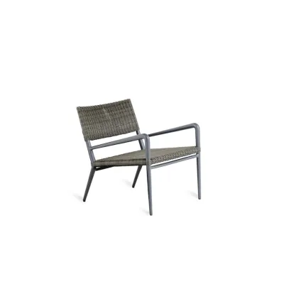 Unopiù Poltrona impilabile EXPERIENCE con struttura in alluminio e seduta in WaProLace antique brown - IN PROMOZIONE FINO AL 6/07