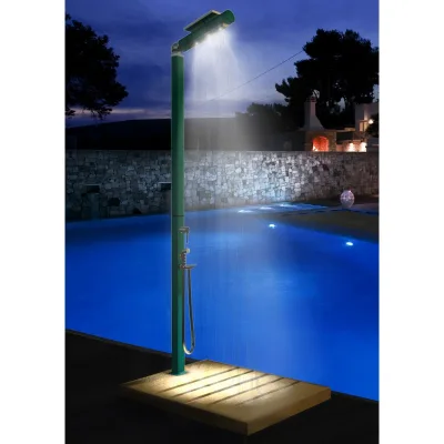 Arkema Doccia tradizionale Quick in alluminio in diverse finiture da h. 210 cm - Con illuminazione