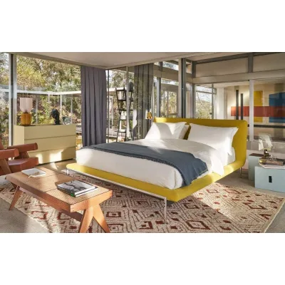 Cassina Letto King Size Esosoft Bed in alluminio e tessuto