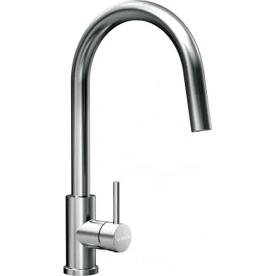 Schock Miscelatore monocomando con doccetta PRIMA CON DOCCIA 533120EDM finitura acciaio inox massiccio