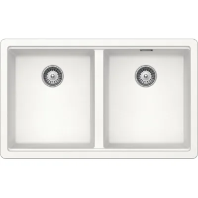Schock Lavello due vasche BROOKLYN N200U BYKN200U01 finitura bianco assoluto da 73.2x43.8 cm