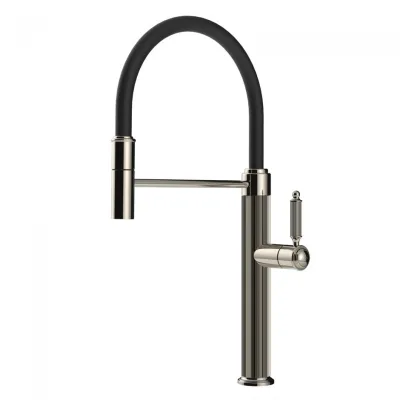 Gessi Miscelatore semi pro monocomando con doccetta estraibile Venti20 60634 720 finitura Nickel PVD