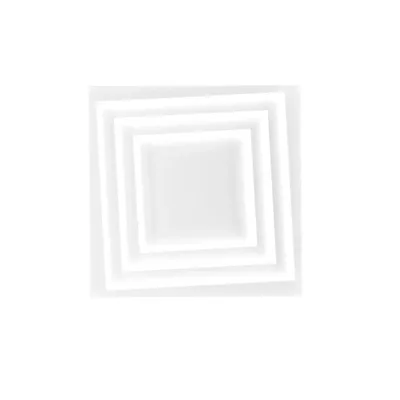 Plafoniera quadrata in alluminio e acrilico bianco, 1 LED 60W, CCT, 47x47cm