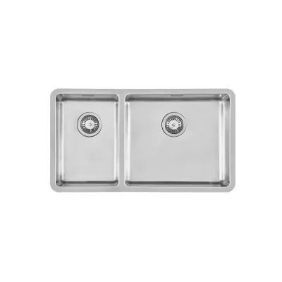 PRONTA CONSEGNA - Foster Lavello due vasche 2205 850 finitura acciaio inox da 80x45 cm