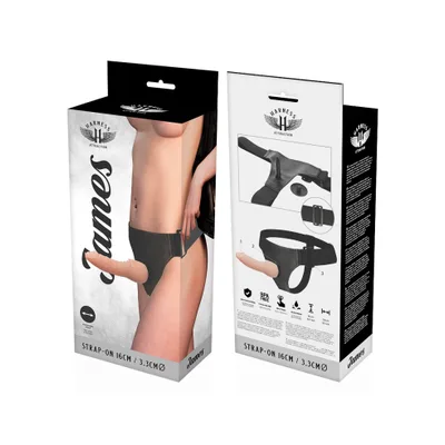 Strap-On realistico Harness Attraction James 16 cm TPR Ø 3,3 cm neoprene regolabile