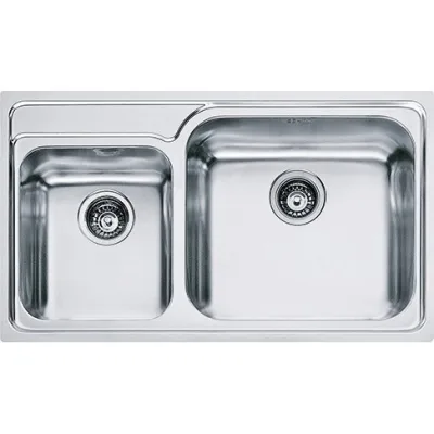 Franke: Lavello due vasche Galassia GAX 620 101.0017.507 finitura inox satinato da 86x50 cm