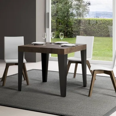 Itamoby Tavolo allungabile Flame in nobilitato e talaio in ferro antracite da 90(246)x90 cm