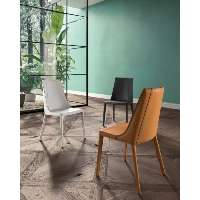 Ozzio Sedia Loren art. S337 completamente rivestita in cuoio