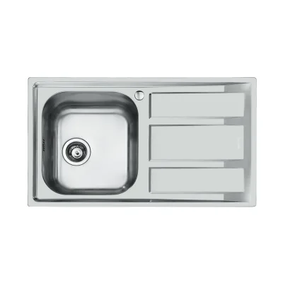 Foster Lavello una vasca con gocciolatoio a destra 1971 962 finitura acciaio inox da 86x50 cm - IN PROMOZIONE FINO AL 30/06