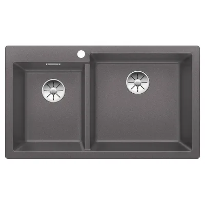 Blanco | Lavello due vasche PLEON 9 1518909 finitura grigio roccia da 86x50 cm - Sopratop