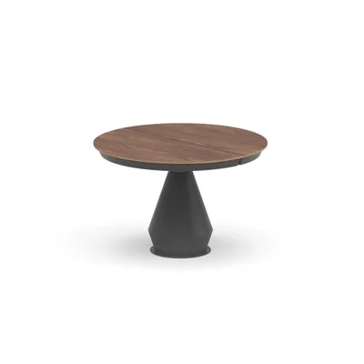 Ozzio Tavolo rotondo allungabile Lycos art. T203 con struttura in metallo e piano a scelta da Ø120 (165x120) cm