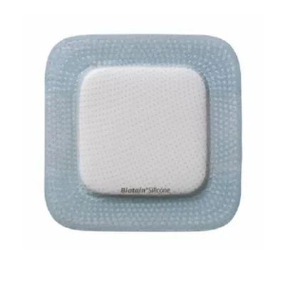Medicazione biatain in schiuma di poliuretano con bordo adesivo in silicone per sacro 25x25 cm 5 pezzi