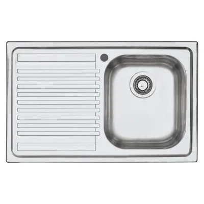 Barazza Lavello una vasca con gocciolatoio sx B_FAST 1LFS81S finitura inox satinato da 79x50 cm - PROMOZIONE ATTIVA FINO AL 19/10
