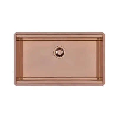 Foster Lavello una vasca 1034 858 finitura acciaio PVD copper da 79x46.6 cm