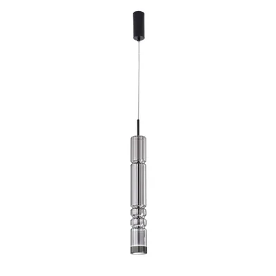 Sospensione Tubolare grigia in Vetro LED, 8W, luce calda, 8x234cm