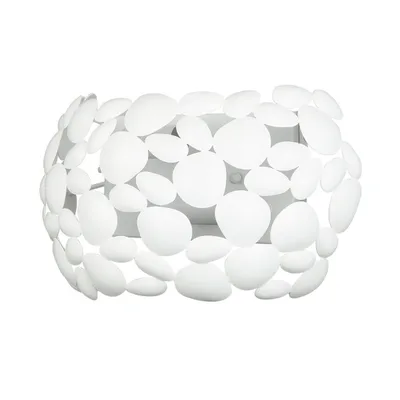 Applique da parete moderno in metallo bianco, 2 luci E14, 30x19cm