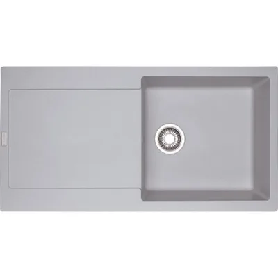 Franke: Lavello una vasca con gocciolatoio Maris MRG 611-L 114.0158.781 finitura fragranite alluminio da 97x50 cm