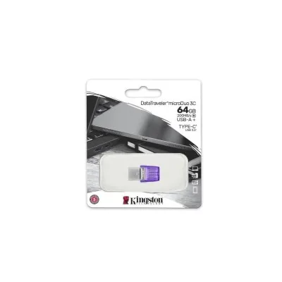 Pendrive Kingston DataTraveler microDuo 3C Memoria USB-A + USB-C 64GB 3.2 Gen 1 DTDUO3CG3/64GB