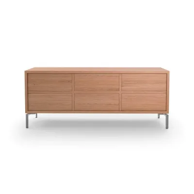 Cassina Cassettiera Volage Ex-S in legno con basamento in alluminio da 180 cm e h.73 cm - 6 cassetti