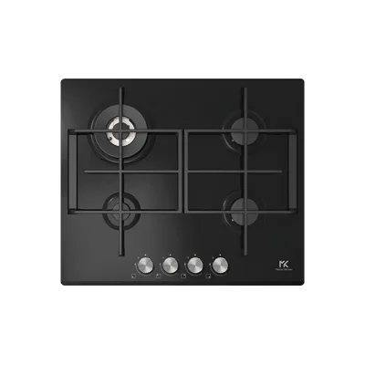 Master Kitchen Piano cottura a gas MKHG 603101-ED TC BK in cristallo temperato nero da 60 cm