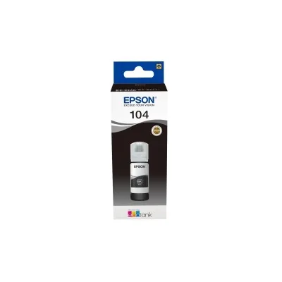 FLACONE INCHIOSTRO PIGMENTATO ORIGINALE EPSON 104 C13T00P140 T104BK NERO ECOTANK ET-2710 70ML