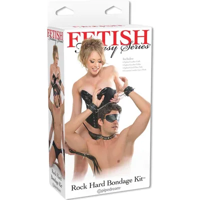 Rockhard bondage Kit set bondage fetish manette collare maschera frusta pelle PU