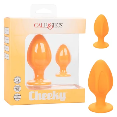 Plug anali CalExotics Cheeky set 2 in silicone con ventosa texture waterproof