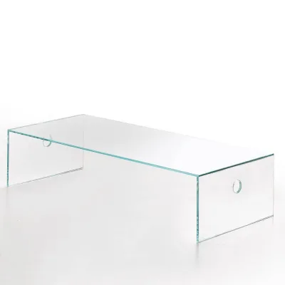 X.ABITAre Tavolino Atlantico art. T19 con struttura in cristallo e piano in cristallo