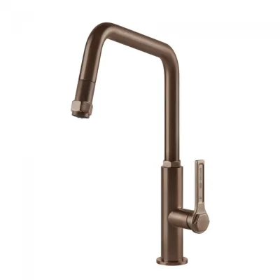PRONTA CONSEGNA - Gessi Miscelatore monocomando con doccetta estraibile Officine - Gessi 60053 708 finitura Copper Brushed - IN PROMOZIONE FINO AL 5/09