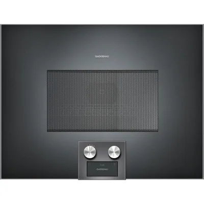PRONTA CONSEGNA - Gaggenau Forno combinato microonde con comandi in basso e cerniere a destra BM454100 finitura antracite da 60 cm