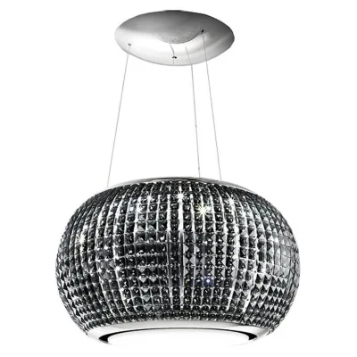 Elica Cappa a sospensione INTERSTELLAR BL/F/65 PRF0151809 finitura acciaio inox lucido e vetro nero da Ø67 cm