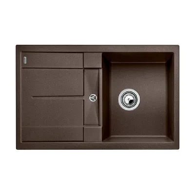 Blanco Lavello una vasca con gocciolatoio METRA 45 S 1515039 finitura caffè da 78x50 cm - Sopratop