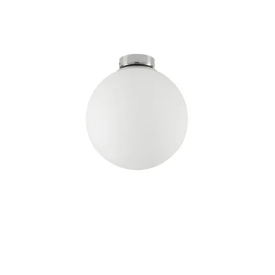 Plafoniera sferica in vetro bianco, lampadina E14, 20x22cm