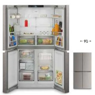 Liebherr Frigorifero side by side FrenchDoor a libera installazione Msdd 9012 finitura inox/argento da 91 cm - IN PROMOZIONE FINO AL 6/07