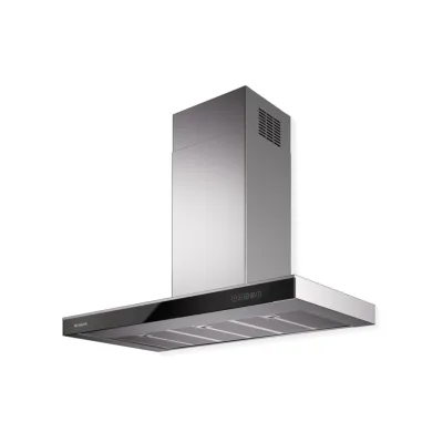 Faber Cappa a parete ONYX-T X/V A90 325.0541.070 finitura acciaio inox e vetro nero da 90 cm