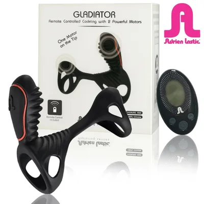 GLADIATOR + LRS Anello Fallico Vibrante con Telecomando Wireless Nero cock ring