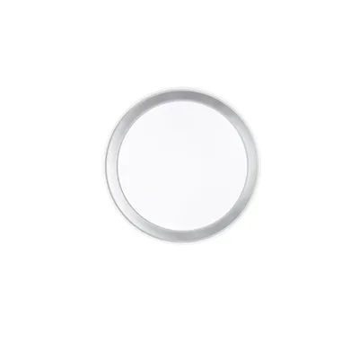 Plafoniera circolare in metallo, vetro e acrilico bianco, 1 LED 24W, CCT, 40x40cm
