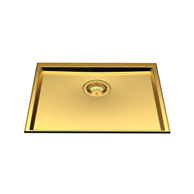 Foster Lavello una vasca 5555 349 finitura acciaio PVD gold da 53x43 cm - IN PROMOZIONE FINO AL 30/06