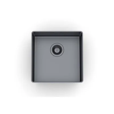 Foster Lavello una vasca 4340 006 finitura acciaio PVD gun metal da 41.6x41.6 cm - IN PROMOZIONE FINO AL 30/06