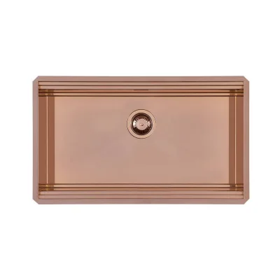 Foster Lavello una vasca 1034 858 finitura acciaio PVD copper da 79x46.6 cm - IN PROMOZIONE FINO AL 30/06