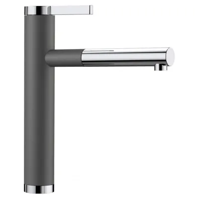 Blanco Miscelatore monocomando con doccetta estraibile LINEE-S 1518804 finitura grigio roccia/cromato