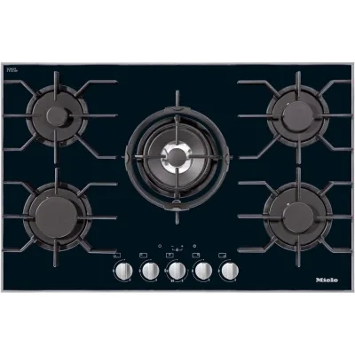 Miele Piano cottura a gas KM 3034-1 G finitura vetro nero da 80 cm