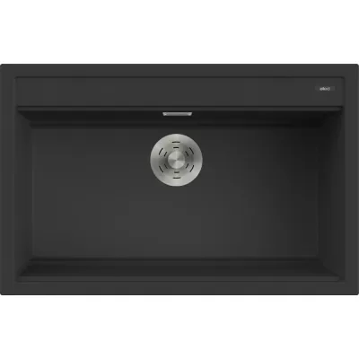Elleci Lavello una vasca BEST 130 LGB13040 finitura composito G40 nero da 79x51 cm