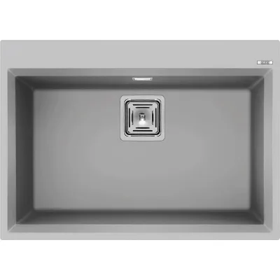 Elleci Lavello una vasca KARISMA 120 LMK12079 finitura composito M79 alluminio da 70x50 cm