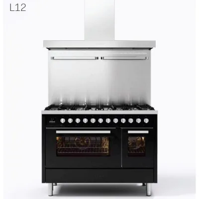 Ilve Cucina L12 Pro Line L12FWM3 piano cottura 8 fuochi con fry top da 120 cm