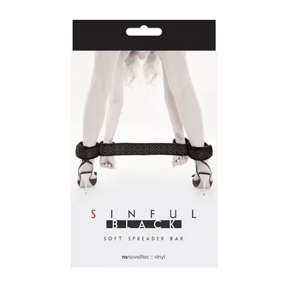 NS Novelties Sinful Soft Spreader Bar 43 cm Polsi Caviglie BDSM Nero
