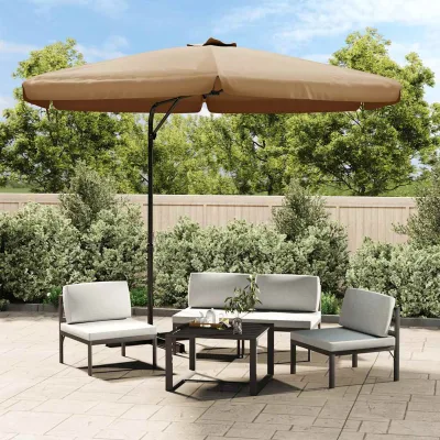 Solara Tortora — Ombrellone da giardino, palo in acciaio, 300 cm, tortora