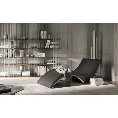 Cattelan Chaise longue Sylvester con struttura in acciaio e legno e seduta a scelta - Con ruote