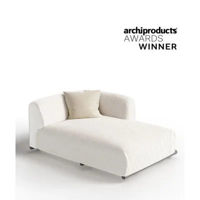 Unopiù Modulo lounge sinistro DAVOS con struttura in alluminio e cuscineria in tessuto - IN PROMOZIONE FINO AL 6/07